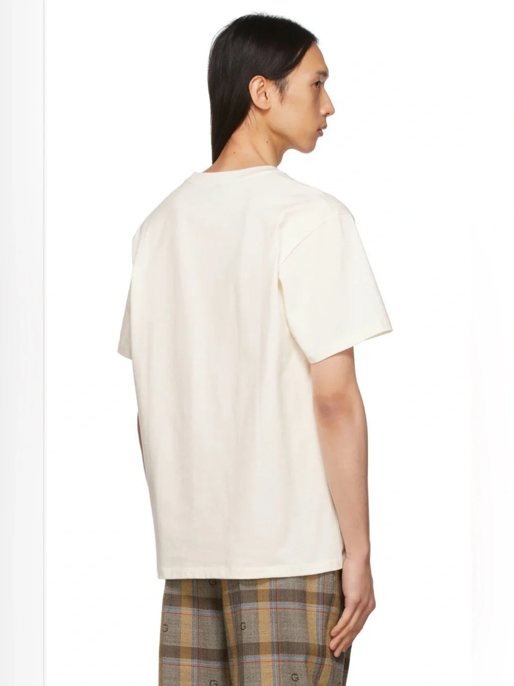 Gucci NWT Cream Short Sleeve Tee with Red and Green Logo